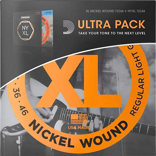 D'Addario Ultra Pack EXL110 NYXL1046 Electric Guitar String Daddario Regular Light (10-46)