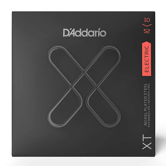 D'Addario XTE1052 XT Nickel Plated Steel Electric Guitar String Light Top Heavy Bottom Daddario (10-52)