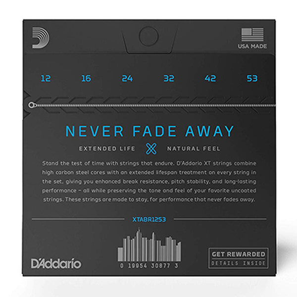 D'addario XTABR1253 XT 80/20 Bronze Acoustic Guitar String Light Daddario D Addario (12-53)