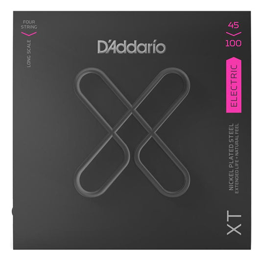 D'Addario XTB45100 XT Nickel Plated Steel Electric Bass Guitar String Daddario D Addario (45-100)
