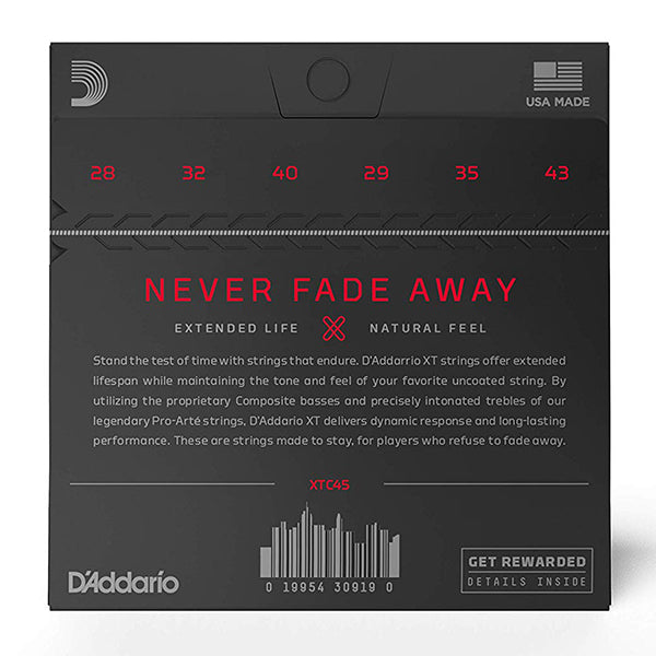 D'Addario XTC45 XT Silver Plated Copper Classical Guitar String Normal Tension Daddario D Addario