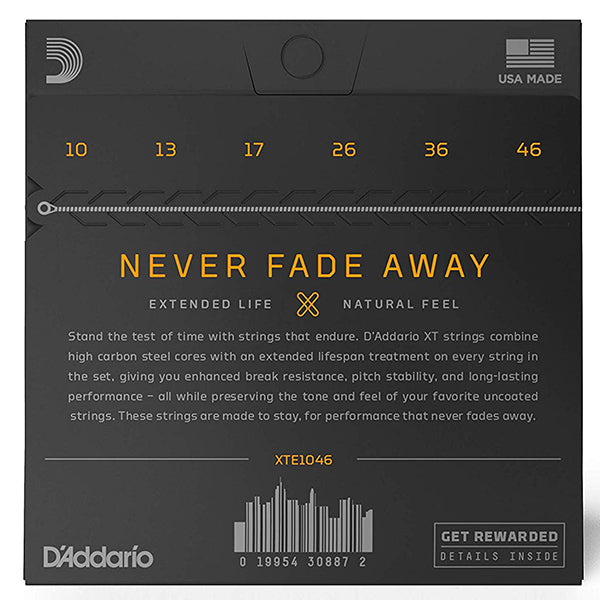 D'addario XTE1046 XT Nickel Plated Steel Electric Guitar String Regular Light Daddario D Addario (10-46)