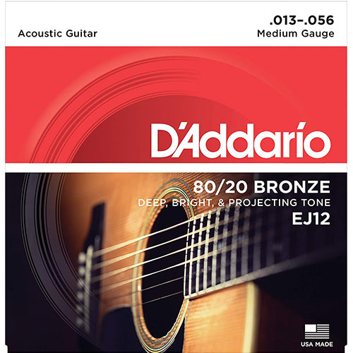 D'addario EJ12 80/20 Bronze Acoustic Guitar Strings 13-56 Daddario D addario (EJ 12)