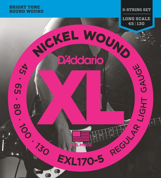 D'ADDARIO EXL170-5 5 STRING BASS D ADDARIO DADDARIO GUITAR STRINGS
