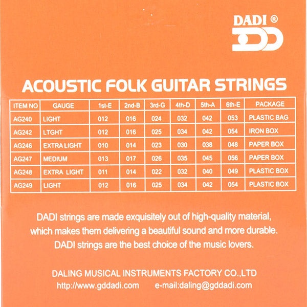 Dadi Acoustic Guitar String Pack String Set Phosphor Bronze Wound