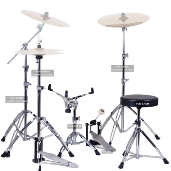 Dixon P-CPSPK1M 6 Pieces Hardware Pack with Cymbal Snare Stool Hi-Hat Boom Pedal Set
