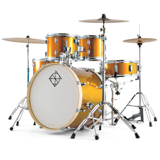 Dixon Spark SP520AMGD Drum Set Complete Standard 5 Piece Drum Kit Bundle Misty Gold