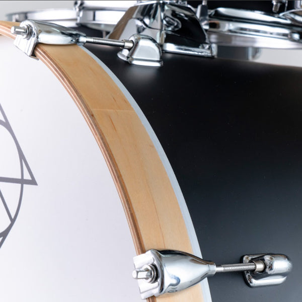 Dixon Spark Birch SPB522SB Drum Set 5 Piece Complete with Hardware Satin Black