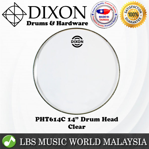 Dixon 14" PHT614C Clear Drum Skin Head Drumhead For Tom Snare Set Kit (PHT608)