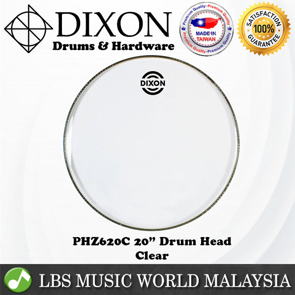 Dixon 20" PHZ620C Clear Drum Skin Head Drumhead For Tom Bass Set Kit (PHT620)