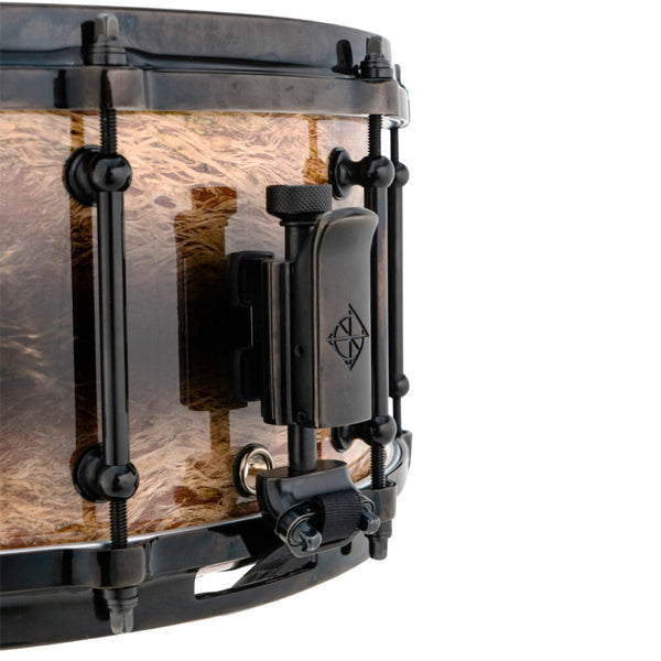 Dixon PDSAN654MRBB-BC 14 X 6.5 Inch Artisan Silkwood Paper Mulberry Tree Snare Drum - Black Reverse Burst