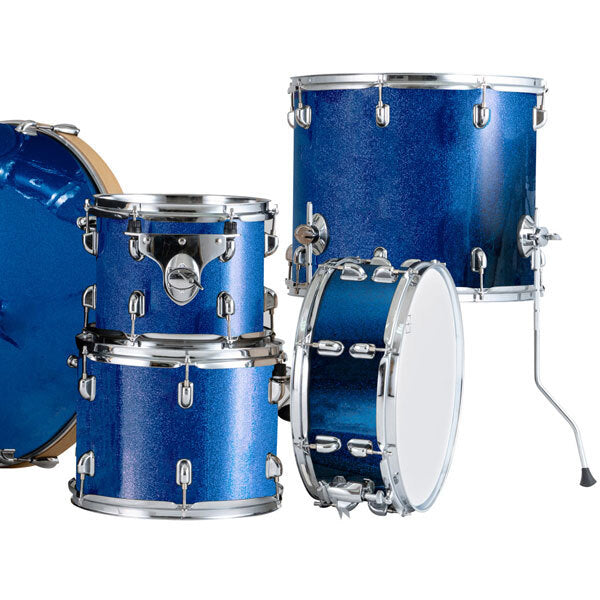 Dixon Spark Birch SPB522OBS Drum Set 5 Piece Complete with Hardware Ocean Blue Sparkle