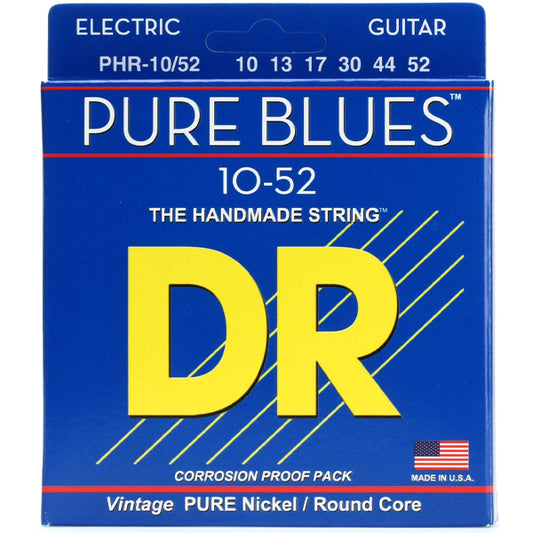 DR Strings PHR-10/52 Pure Blues Nickel Electric Guitar Strings - Medium to Heavy 10-52 (PHR1052)