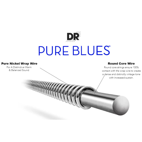 DR Strings PHR-10/52 Pure Blues Nickel Electric Guitar Strings - Medium to Heavy 10-52 (PHR1052)