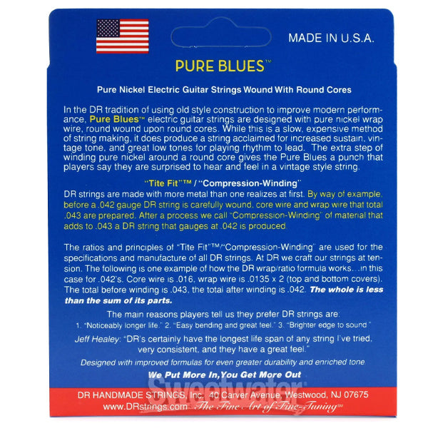 DR Strings PHR-11 Pure Blues Nickel Plated Electric Guitar Strings - Heavy 11-50 (PHR11)