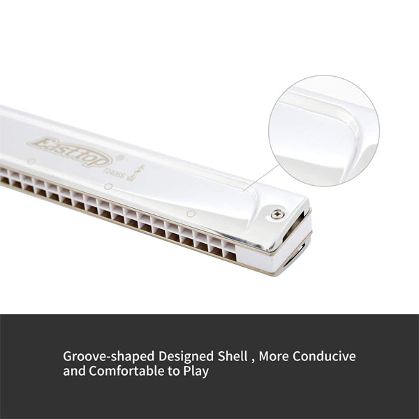 Easttop T2406S 24 Holes Professional Tremolo Mouth Organ Harmonica - A B C D E F G