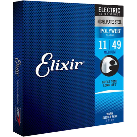 Elixir 12100 Polyweb Electric Guitar String Nickel Plated Steel (11-49)