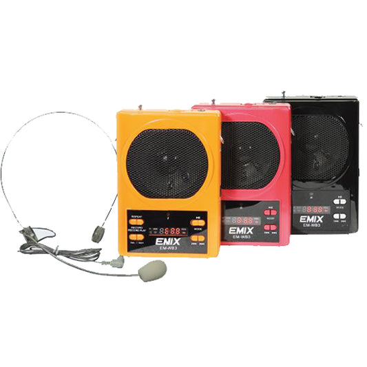 EMIX EM-WB3 15W Waistband Amplifier Speaker with Belt and USB Record (EM WB3)