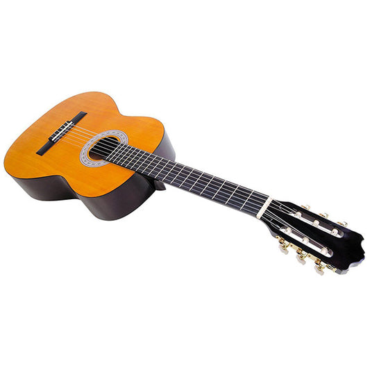 Encore ENC440FT Natural Wood Full Size Classic Guitar Bundle Starter Pack Package