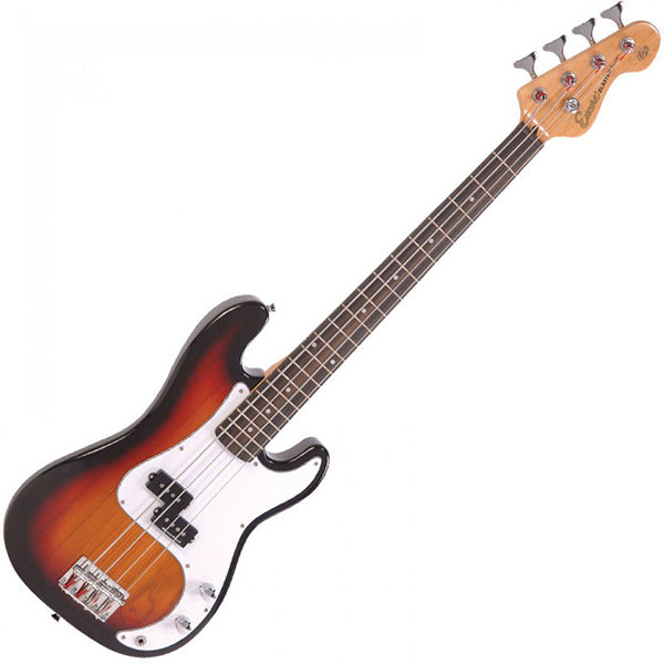 Encore E20SB 7/8 Bass Guitar 3 Tone Sunburst Free Strap and Pick