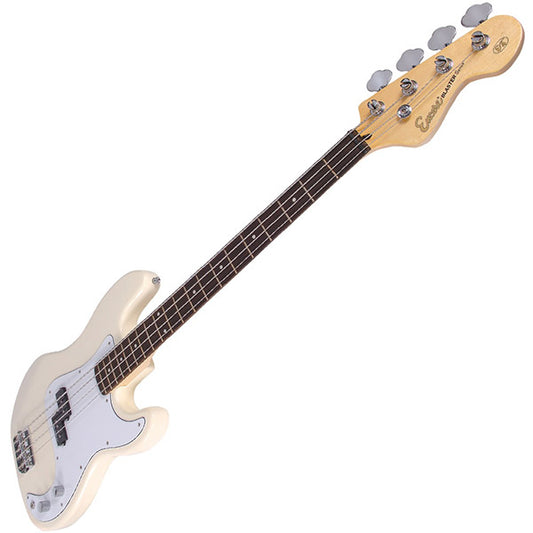 ENCORE EBP-E4VW White Bass Guitar Package Starter Pack Electric Bass Guitar Bundle