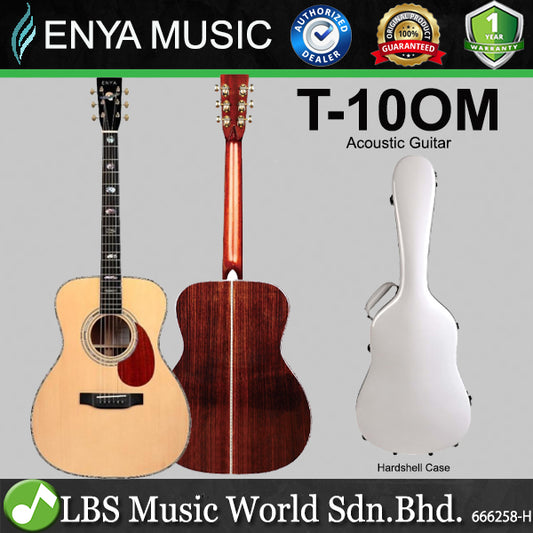 Enya T-10OM Adirondack Spruce Acoustic Electric Guitar with Hardshell Case (T 10OME)