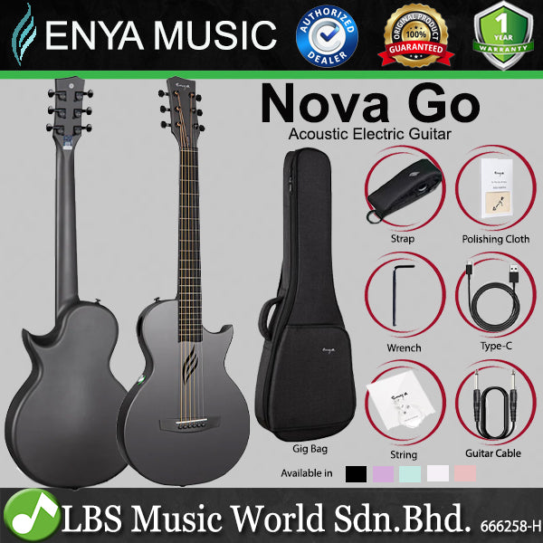 Enya Nova Go & Nova Go SP1 35 Inch Carbon Fiber and Polycarbonate Acoustic  Guitar with Gig Bag