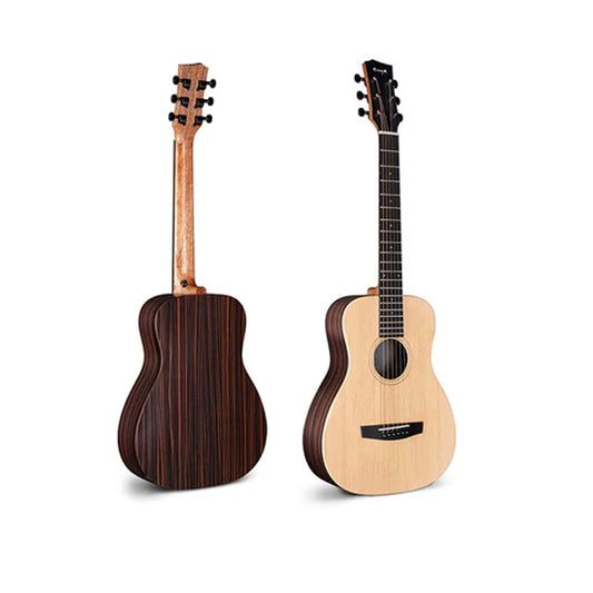 Enya EB-X1 Pro 34 Inch Solid Spruce Top Acoustic Guitar with Bag - Natural (EB X1)