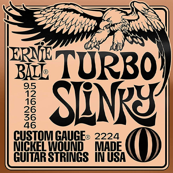 Ernie Ball 2224 Turbo Slinky Nickel Wound Electric Guitar Strings (9.5-45)