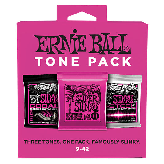 Ernie Ball 3333 Super Slinky Electric Guitar String Tone Pack Nickel , Cobalt & M Steel (09-42)