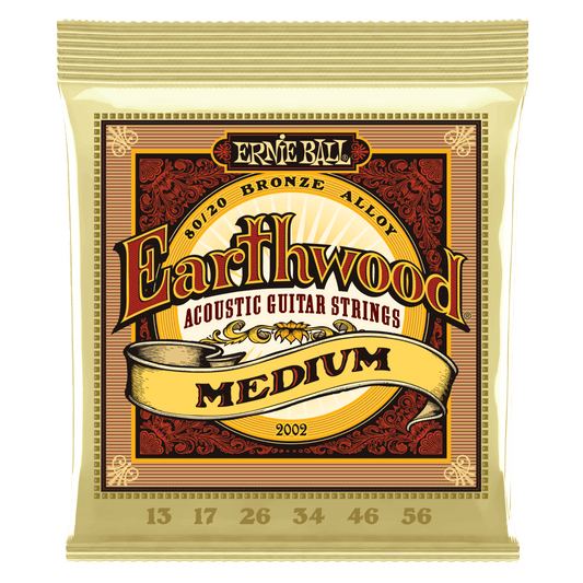 Ernie Ball 2002 Earthwood Medium 80/20 Bronze Acoustic Guitar String (13-56)