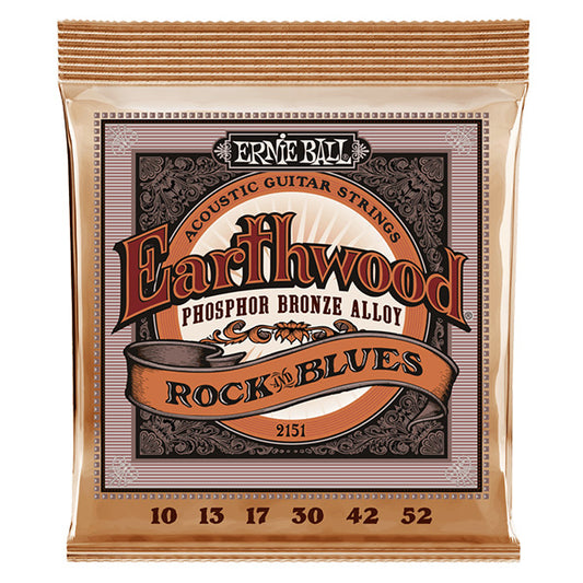 Ernie Ball 2151 Earthwood Rock and Blue With Plain G Phosphor Bronze Acoustic Guitar String (10-52)