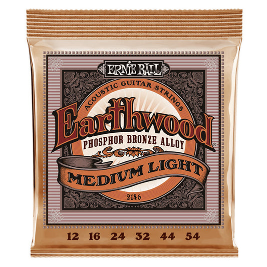 Ernie Ball 2146 Earthwood Medium Light Phosphor Bronze Acoustic Guitar String (12-54)