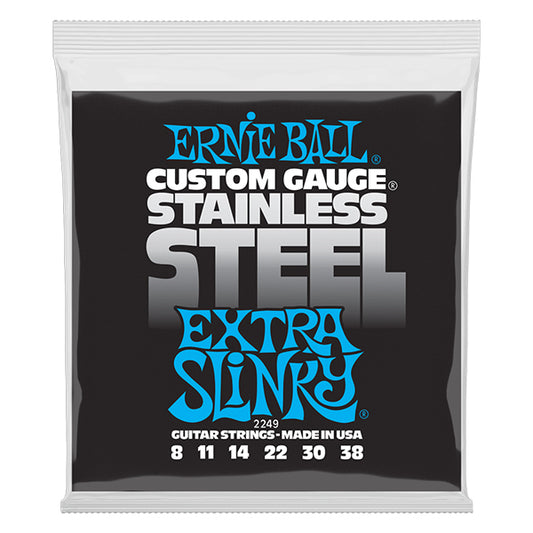 Ernie Ball 2249 Extra Slinky Stainless Steel Wound Electric Guitar String (8-38)