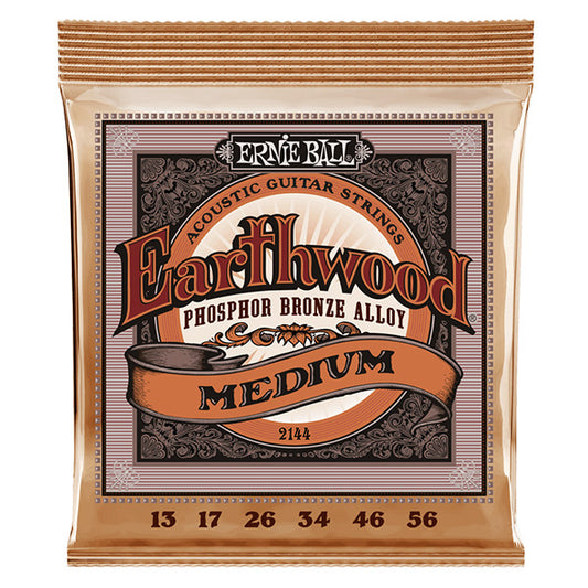 Ernie Ball 2144 Earthwood Medium Phosphor Bronze Acoustic Guitar String (13-56)
