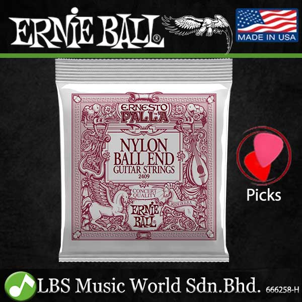 Ernie Ball 2406 Ernesto Palla Black & Silver Nylon Classical Guitar String Medium Tension (28-42)