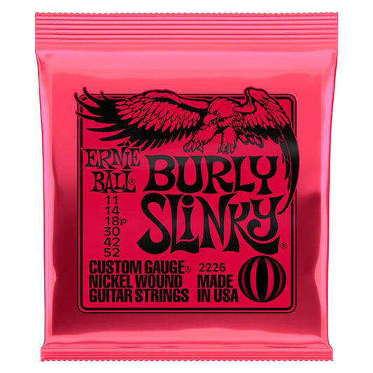Ernie Ball 2226 Burly Slinky Nickel Wound Electric Guitar String Custom Gauge Nickel Wound (11-52)