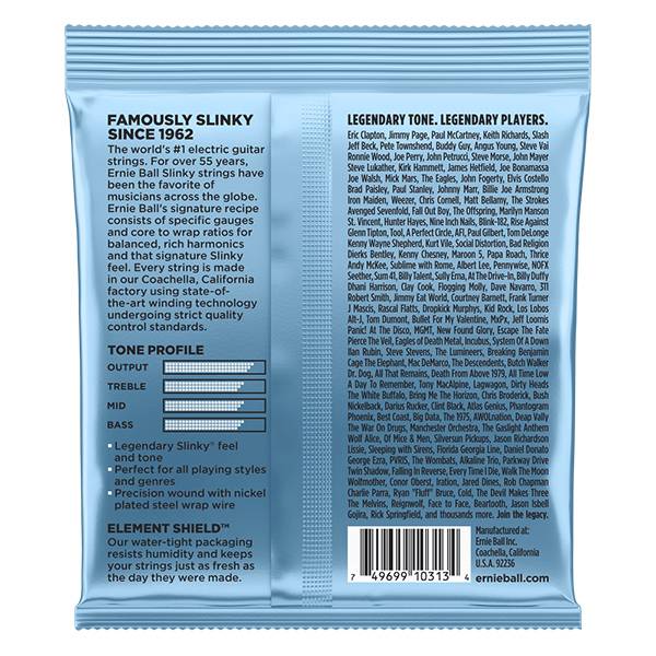 Ernie Ball 2212 Slinky Nickel Wound Electric Guitar String (9.5-44)