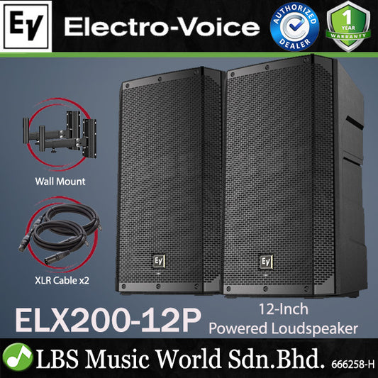 EV Electro-Voice ELX200-12P 1200W 12" Powered Loudspeaker with Speaker Stand (ELX200 12P)