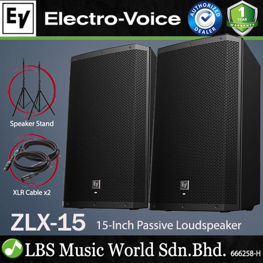 EV Electro-Voice ZLX-15 1000W 15" Passive Loudspeaker with Speaker Stand (ZLX15 ZLX 15)