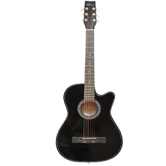 EVO T-38C Black Acoustic Guitar 38 Inch Beginner Guitar Student Guitar Free Bag String Pick Strap