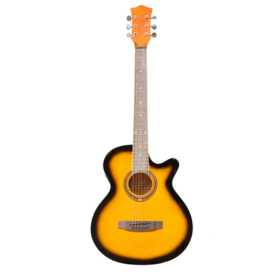 EVO SF38CEQ Sunburst Acoustic Guitar With Pickup 38 Inch Beginner Guitar Pick Up Student Guitar Free Bag String Pick Strap