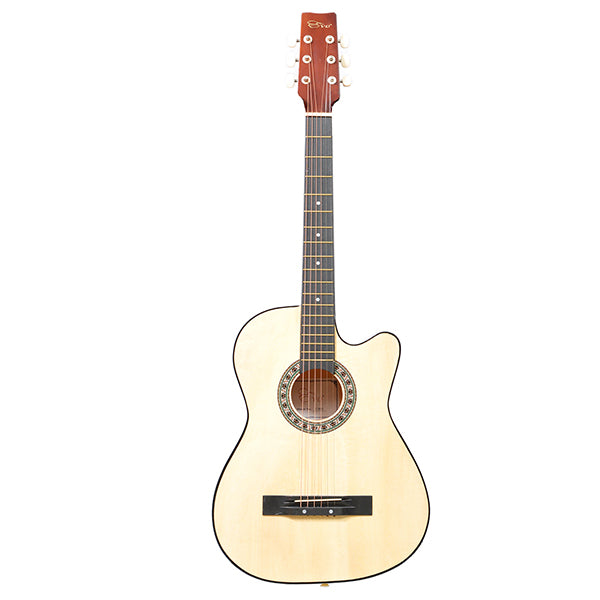 EVO T-38C Natural Acoustic Guitar 38 Inch Beginner Guitar Student Guitar Free Bag String Pick Strap