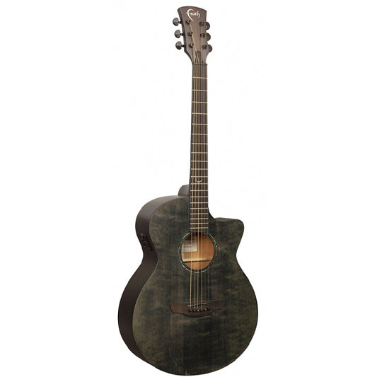 Faith FKVBK Naked Venus Cutaway Solid Engelmann Spruce Top Acoustic Electric Guitar with Gigbag - Black Stain