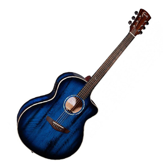 Faith FNCEBLM Blue Moon Neptune Cutaway Electro Acoustic Electric Guitar Fishman INK3 Pickup with Case