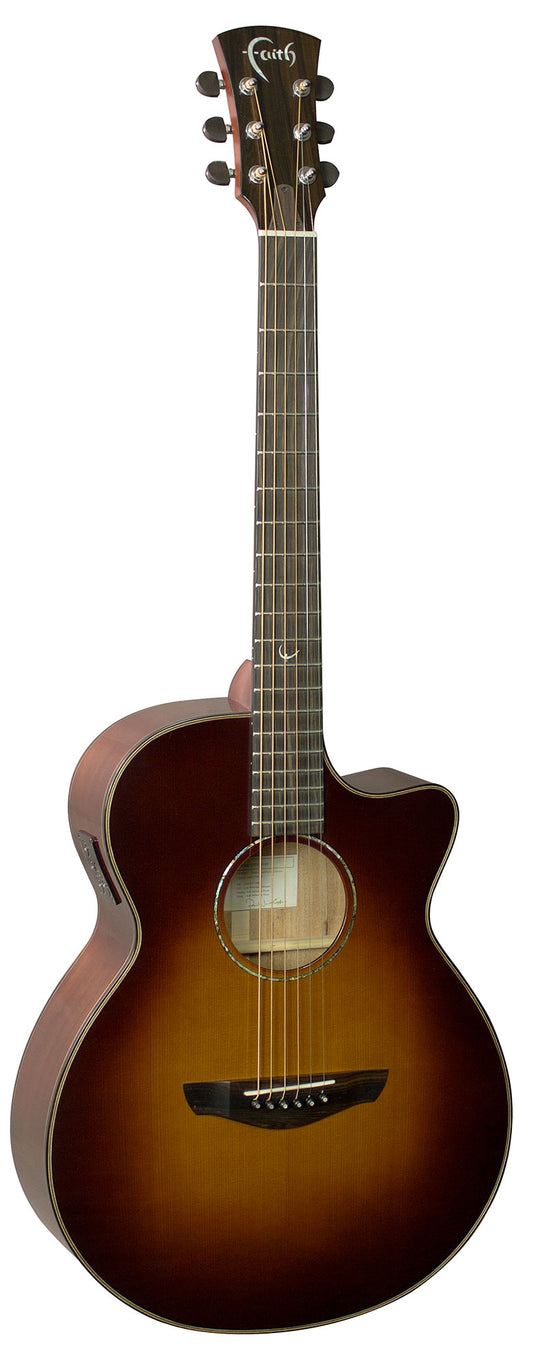 Faith FVSB45 Classic Burst Venus Cutaway Electro Acoustic Electric Guitar Fishman INK3 Pickup with Case