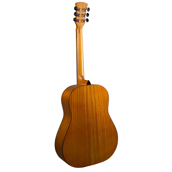Faith FRMGL Mars Drop Shoulder Dreadnought Lefthanded Kanuga Full Solid Mahogany Acoustic Guitar with Case