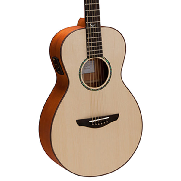 Faith FME Natural Mercury Electro Parlour Size Full Solid Acoustic Guitar with Case