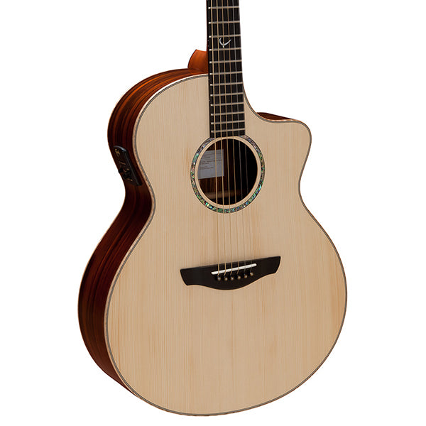 Faith FNCEHG HiGloss Neptune Cutaway Electro Full Sized Jumbo Solid Acoustic Electric Guitar Pickup with Case