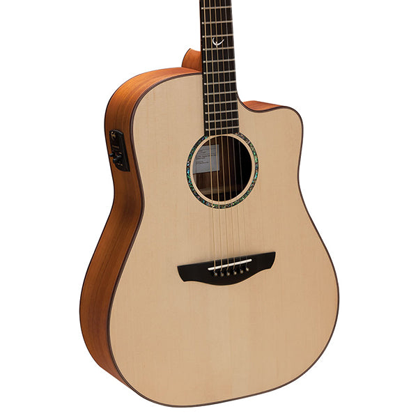 Faith FSCETB Trembesi Saturn Cutaway Electro Dreadnought Full Solid Acoustic Electric Pickup with Case